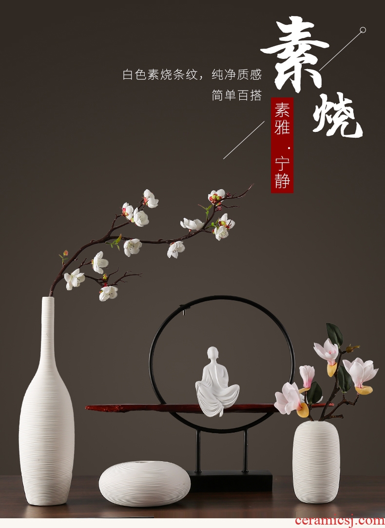 New Chinese vase creative ceramic sitting room type dry flower vase is contracted and contemporary adornment light luxury zen furnishing articles