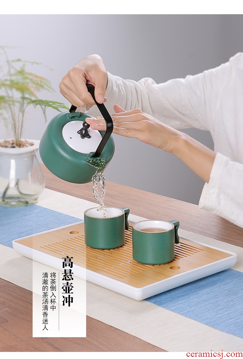 Contracted large teapot teacup set ceramic household large-capacity cold girder kettle pot of green tea, scented tea tea set gift box