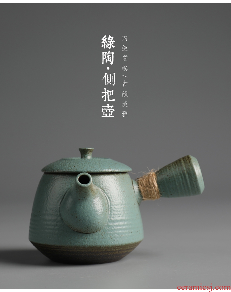 Is good source Japanese coarse pottery teapot home side put pot of handmade ceramic teapot tea zen personality little teapot