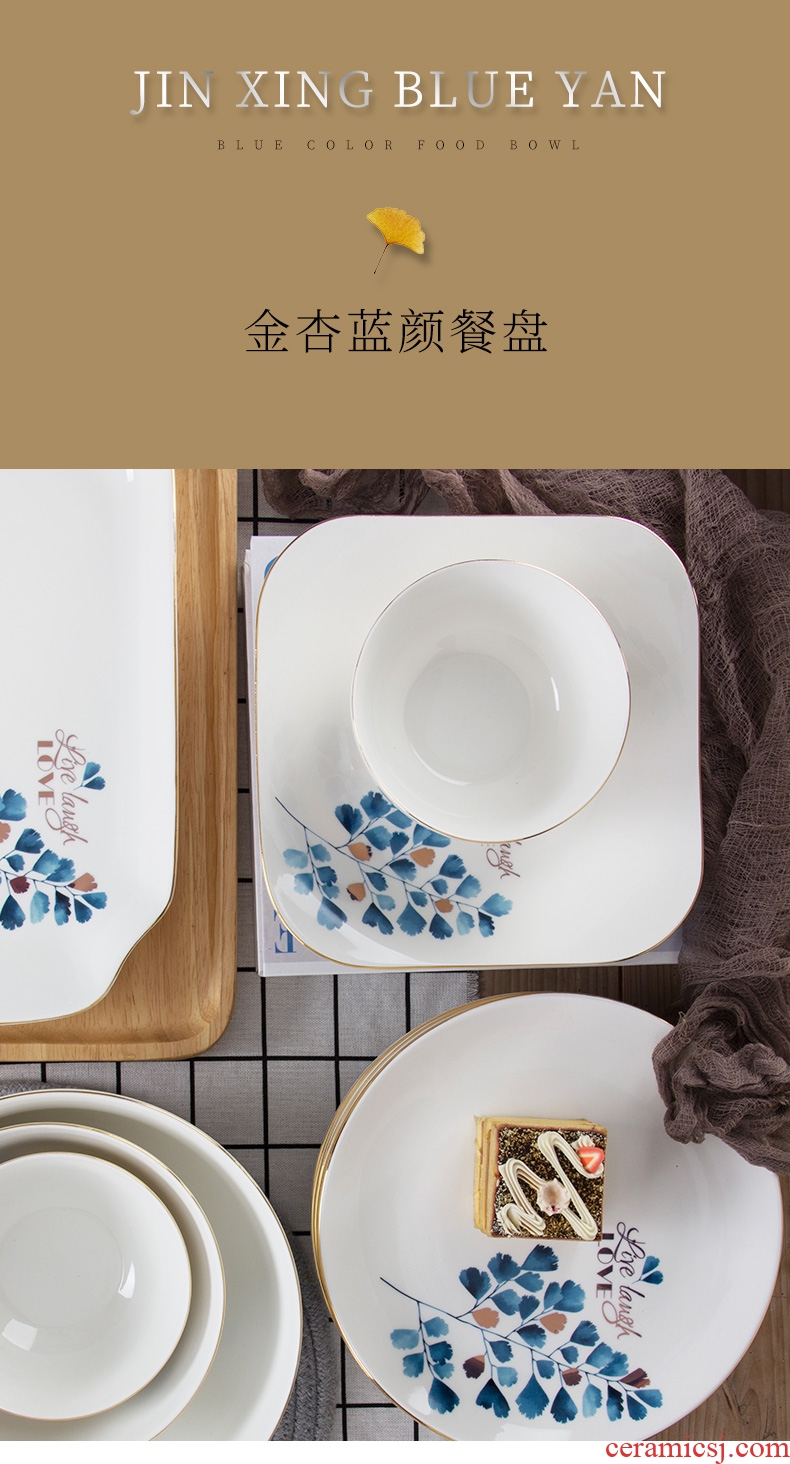 Ceramic plates home dishes dishes creative new fish dish of jingdezhen porcelain tableware Nordic dinner plates