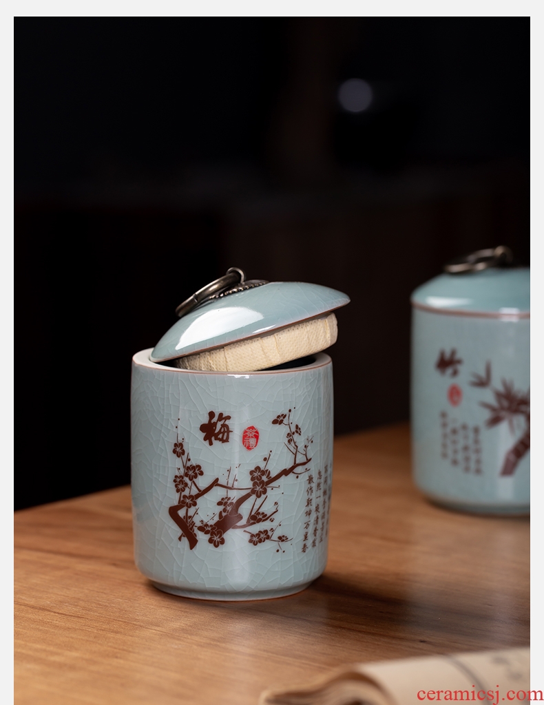 Portable mini storage tanks, your kiln caddy ceramics small tea boxes, moistureproof prevent wet seal tea caddy