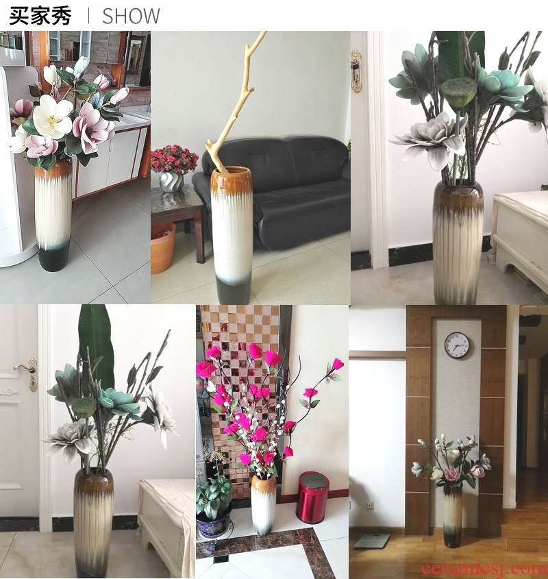 Jingdezhen dried flowers of large vases, ceramic European contemporary and contracted Chinese flower arranging large sitting room adornment is placed
