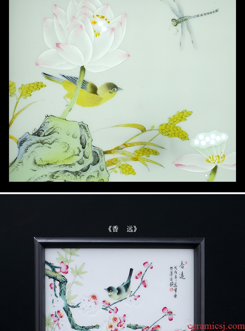 Hand-painted jingdezhen ceramics knife clay furnishing articles new Chinese style manual luminous table flower and-bird painting decorative arts and crafts