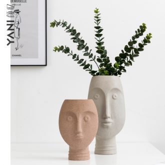 Ins the modern vase creative home furnishing articles sitting room flower arrangement art face ceramic flower decoration decoration
