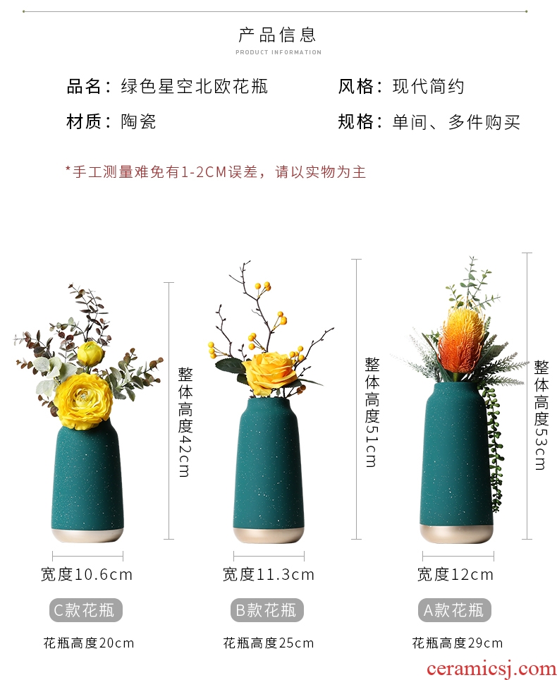 Vase furnishing articles sitting room flower arranging the Nordic ceramic household act the role ofing is tasted decorate the room TV cabinet desk dried flowers 砙 porch