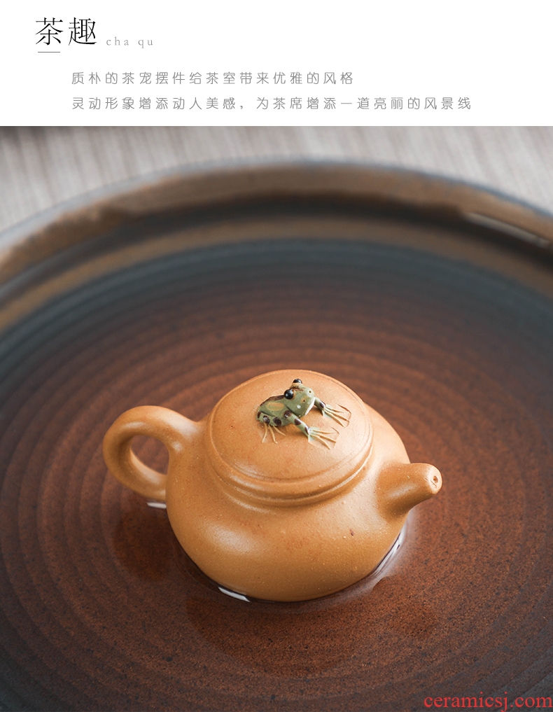 Bo yiu yixing purple sand spraying frog spoil kung fu tea tea furnishing articles accessories ceramics creative small tea for her pet