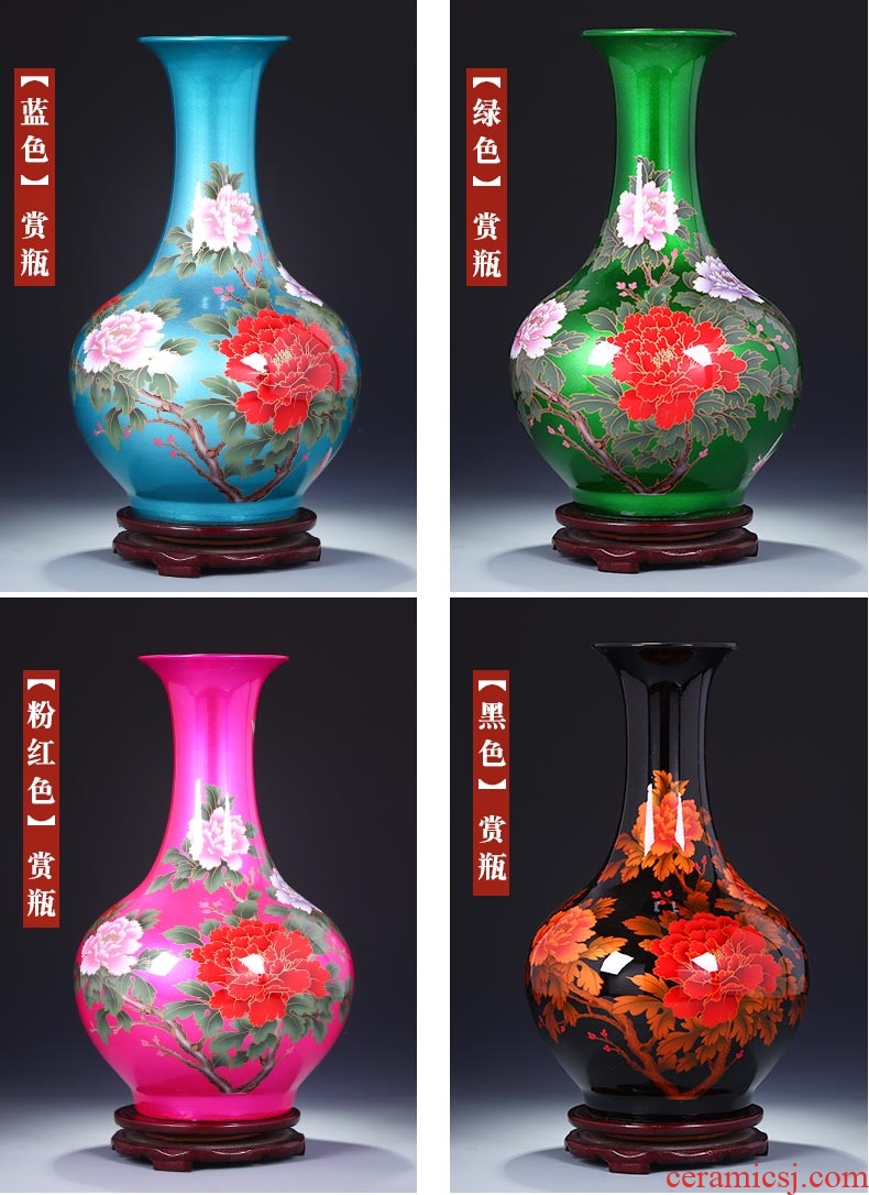 Jingdezhen ceramic vase furnishing articles dried flower arranging flowers sitting room new household porcelain decorative arts and crafts of Chinese wine