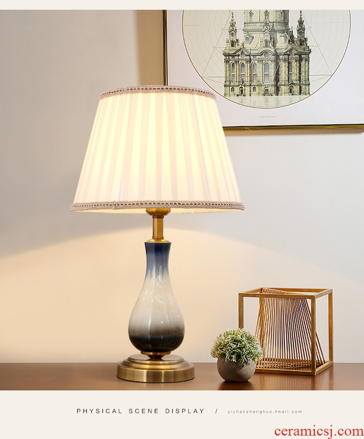 American contracted ceramic table lamps and lanterns is romantic and warm light of bedroom the head of a bed much creative study adornment marriage room living room