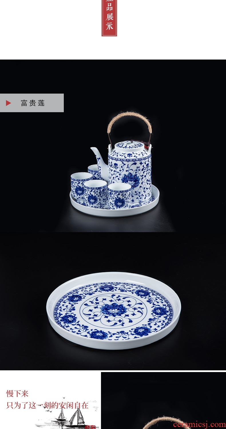 Jingdezhen ceramic teapot cool household girder kettle pot teapot high-capacity old large cold suit kettle