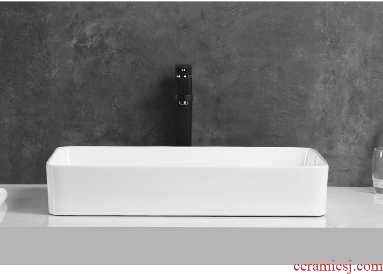 Basin of northern Europe on the ceramic lavabo rectangular white contracted household bathroom European art basin