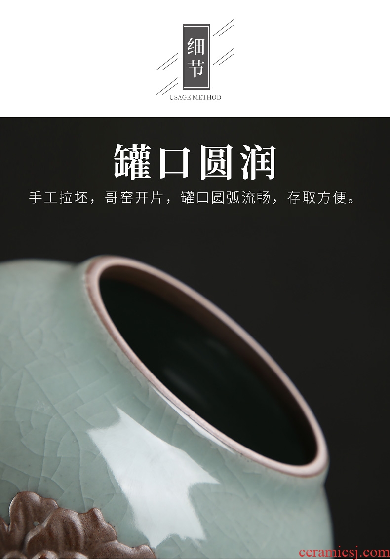 Hong bo acura ceramic tea pot home elder brother kiln POTS large red green tea storage box seal pot