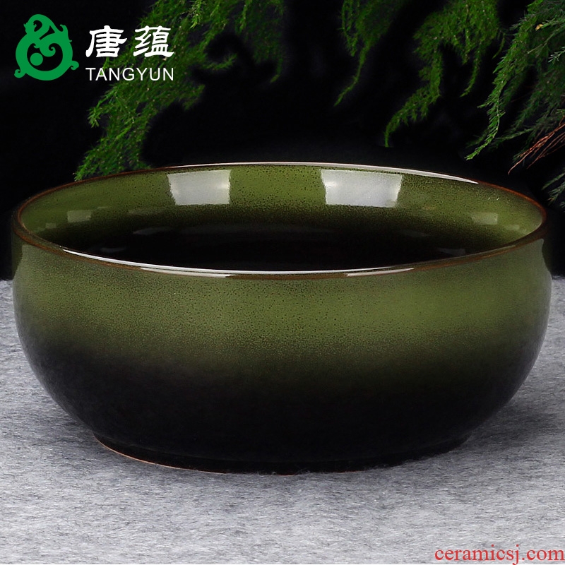 Tang aggregates ceramic green tea to wash bowl tea ceremony zero deserves six gentleman's white porcelain 6 inch embossment cup wash the writing brush washer on sale