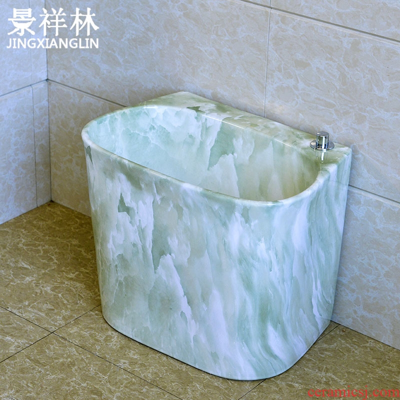 Ceramic mop pool balcony mop pool mop pool under the dual drive machine control rotate the toilet washing floor mop basin