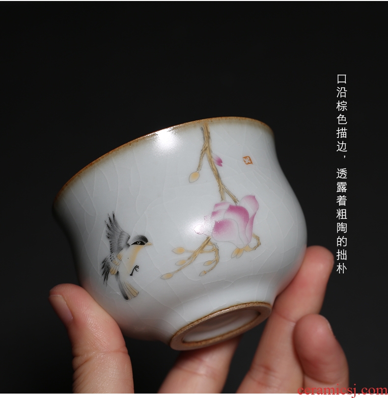 YanXiang lane which open the slice your kiln sample tea cup ceramic kung fu tea set persimmon cup single cup home restoring ancient ways