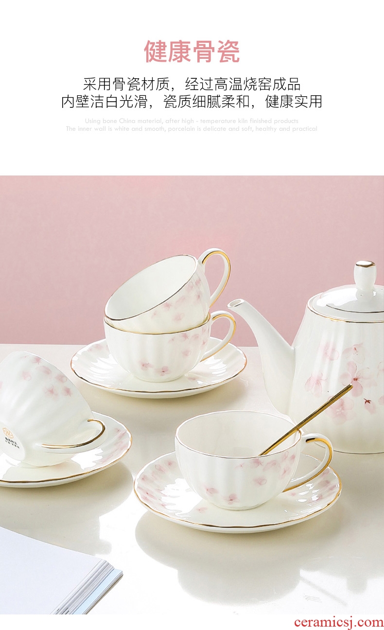 Inky european-style bone China coffee cups and saucers suit household contracted English afternoon tea tea set ceramic teapot cup