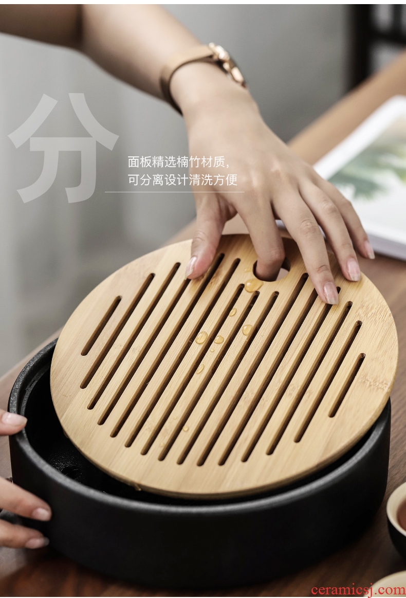 Three thousand office tea cups kung fu tea tea set suit Japanese household contracted small tea tray ceramic teapot