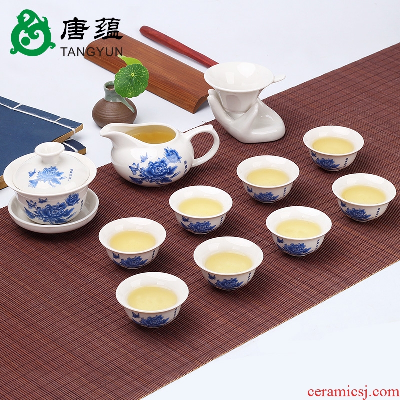 Tang aggregates kung fu tea tureen ceramic teapot teacup tea set tea tea glass of a complete set of tea