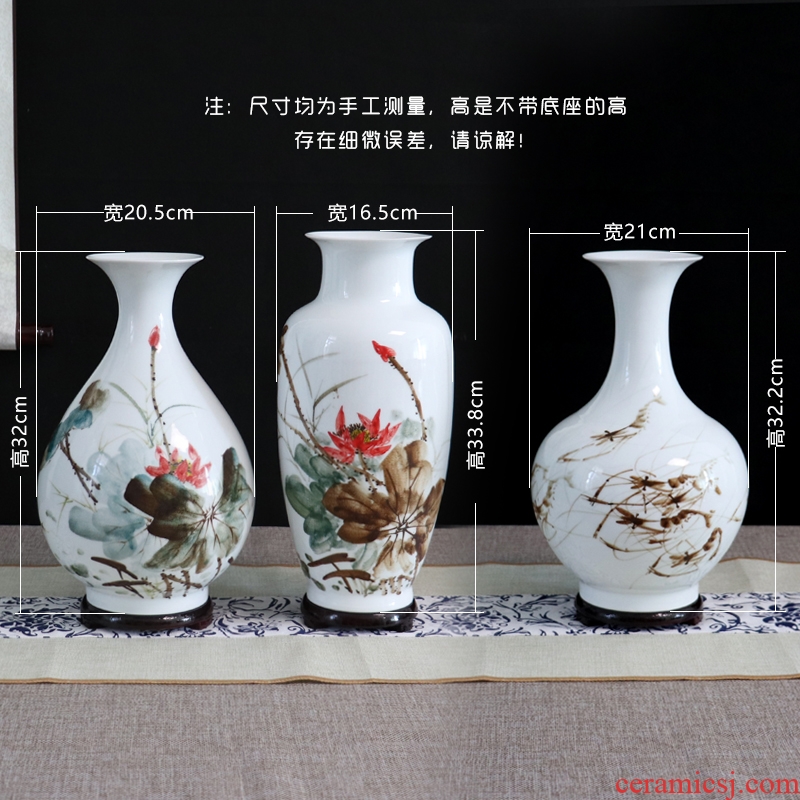 Chinese jingdezhen hand-painted ceramics vase furnishing articles dried flower arranging flowers home sitting room adornment handmade crafts