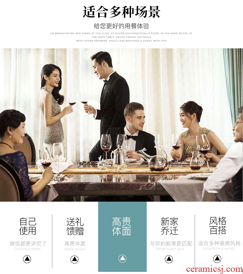 Jingdezhen high-grade bone China tableware suit European luxury microwave tableware plate dishes suit household 6 people