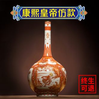 Ning antique hand-painted vases, small mouth sealed kiln chinaware sitting room adornment home furnishing articles porcelain Chinese style restoring ancient ways