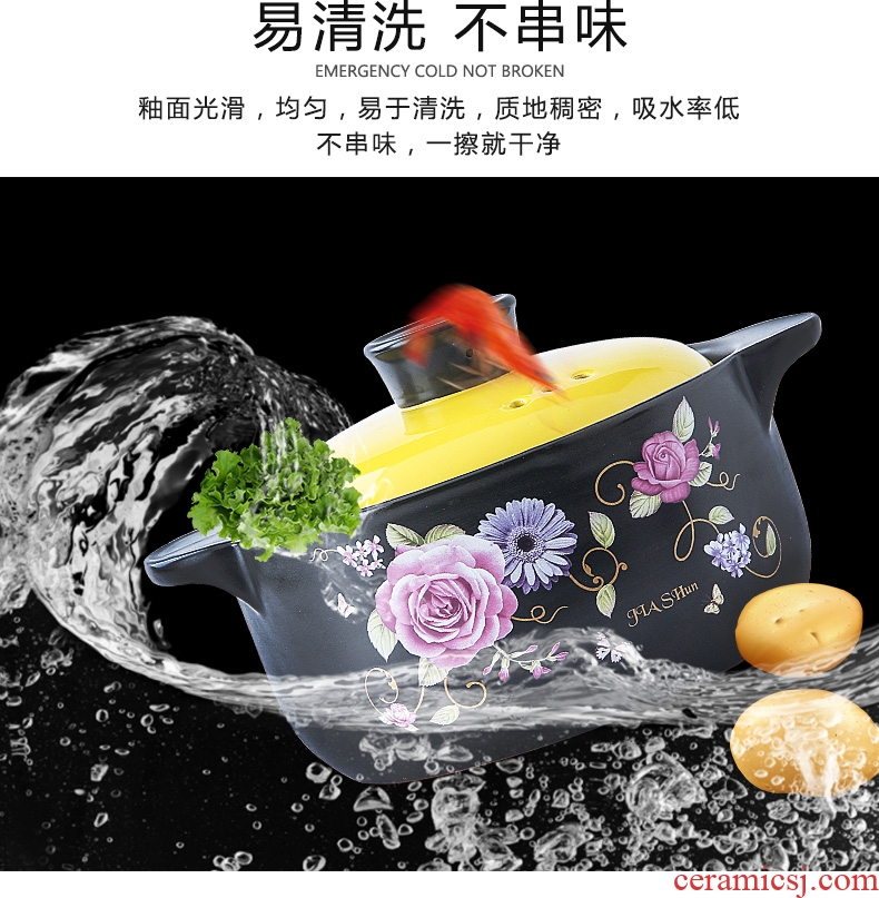 Small ceramic casserole stew pot of porridge with household health casserole high-temperature gas flame soup rice rice noodle simmering