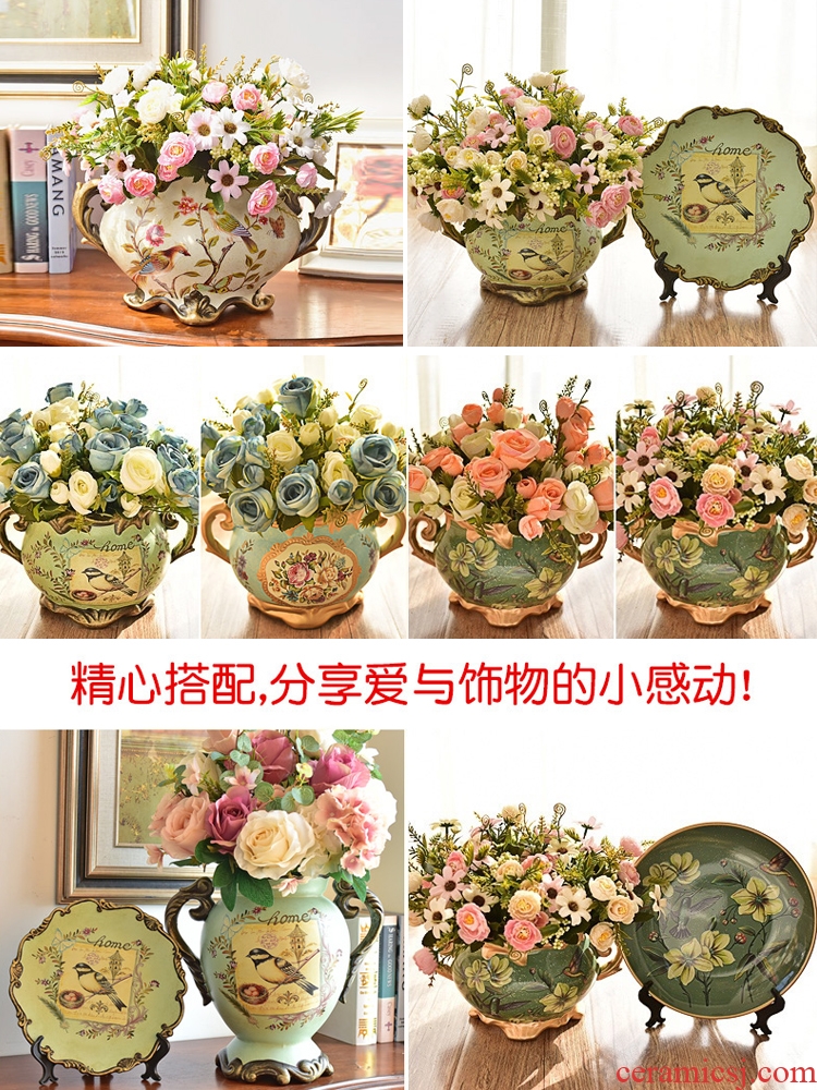 Murphy American ceramic vase decoration restoring ancient ways furnishing articles European creative living room simulation table dry flower art flower arranging