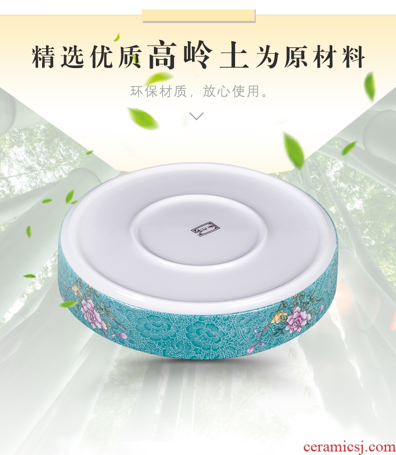 , pick flowers large jingdezhen ceramic seal pot pu 'er tea cake white tea boxes layers of cans