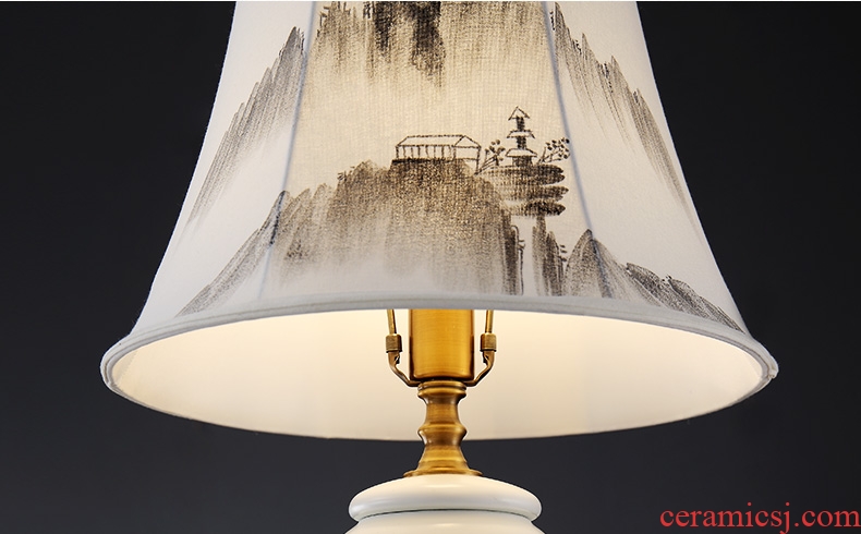 Large new Chinese style lamp ceramic decoration art Chinese wind landscape contracted sitting room porch study town house lamps and lanterns
