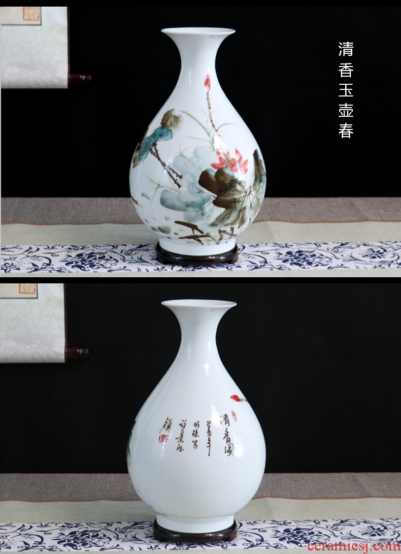 Chinese jingdezhen hand-painted ceramics vase furnishing articles dried flower arranging flowers home sitting room adornment handmade crafts