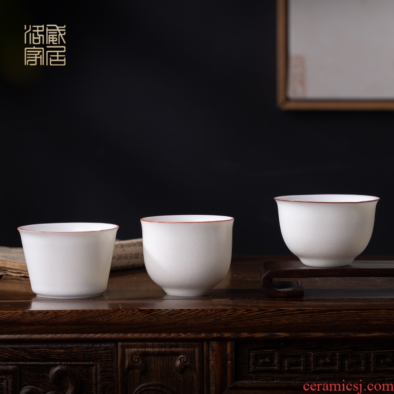 White, your kiln jingdezhen ceramic cups kung fu tea set sample tea cup opening can keep single cup bowl master cup
