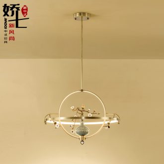 New Chinese style droplight copper sitting room lights all zen squid ice crack ceramic vase study bedroom villa China lamps and lanterns