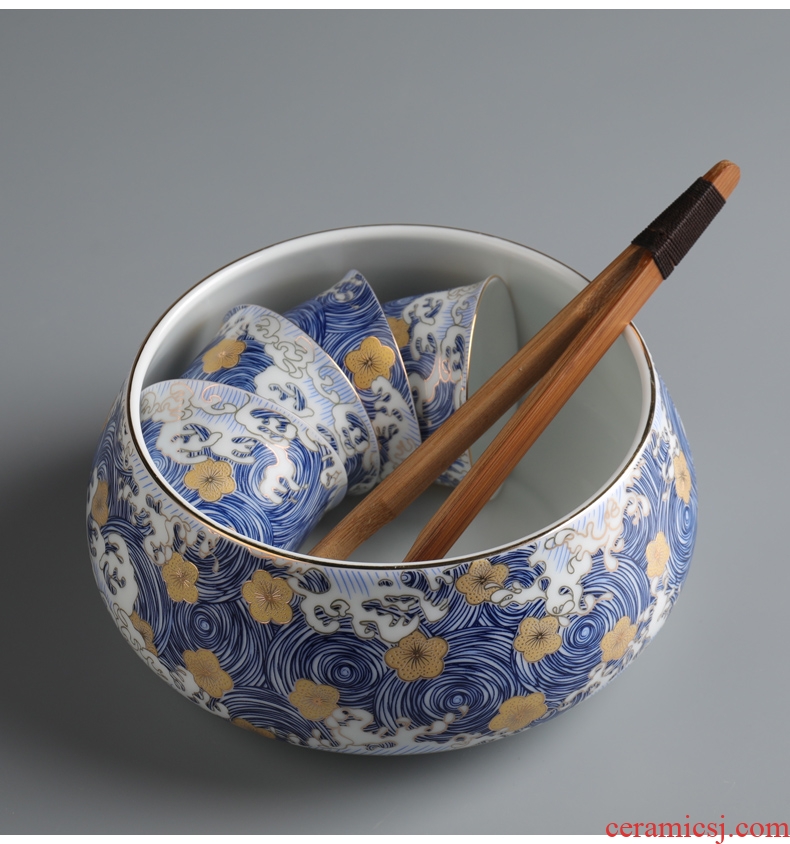 Is good source coppering.as silver tea sets colored enamel porcelain ceramic kung fu tea set a complete set of tea cups lid bowl