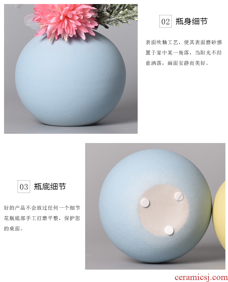 Ball floret bottle of flower arranging the Nordic circular dried flowers sitting room adornment creative ceramic table household act the role ofing is tasted furnishing articles