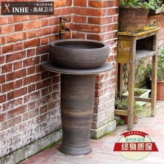 Vertical the sink basin of pillar type column ceramic bathroom toilet outdoor balcony ground the pool that wash a face basin