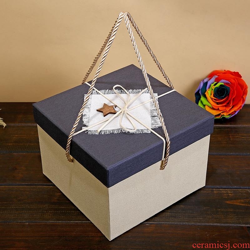 Gift box underwear glass lined with orange ribbon ceramic bowl boyfriend gift box packing box pastries birthday