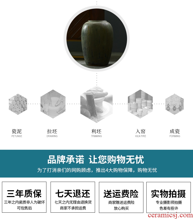 Lou qiao of large vases, ceramic furnishing articles of Chinese style restoring ancient ways POTS to the sitting room TV cabinet dry flower stoneware bottle arranging flowers