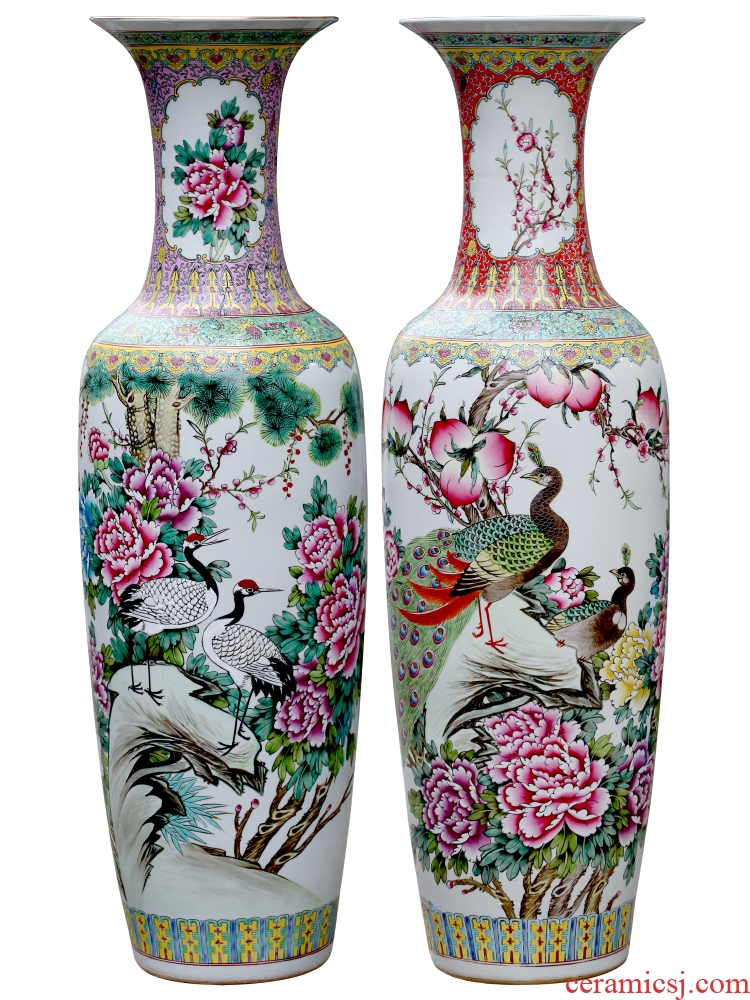Jingdezhen ceramic vase big sitting room ground large adornment furnishing articles study porch antique porcelain hotel