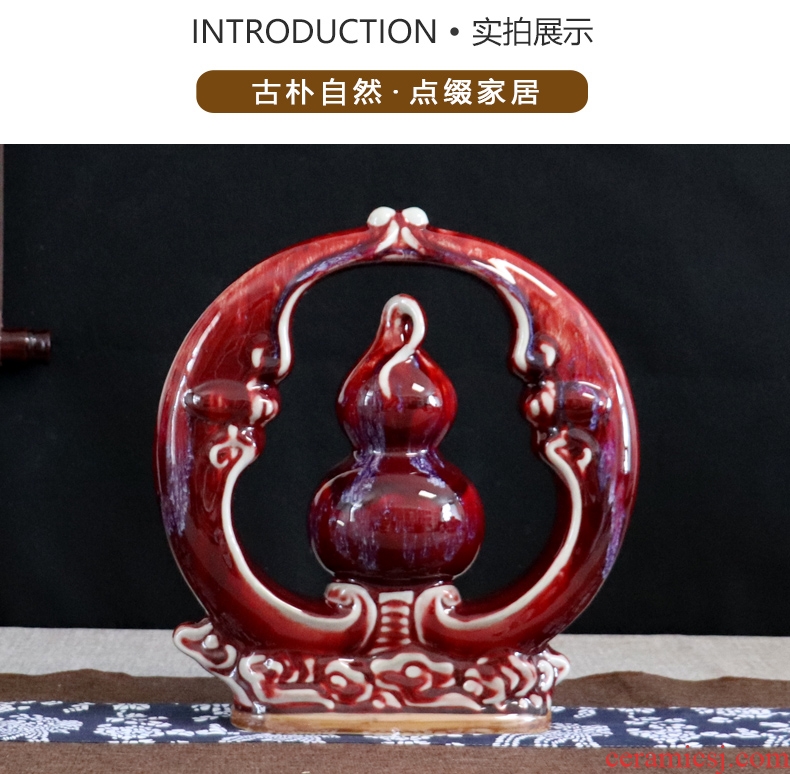 Pa gourd furnishing articles of jingdezhen ceramics handicraft wine decorations sitting room feng shui plutus opening gifts