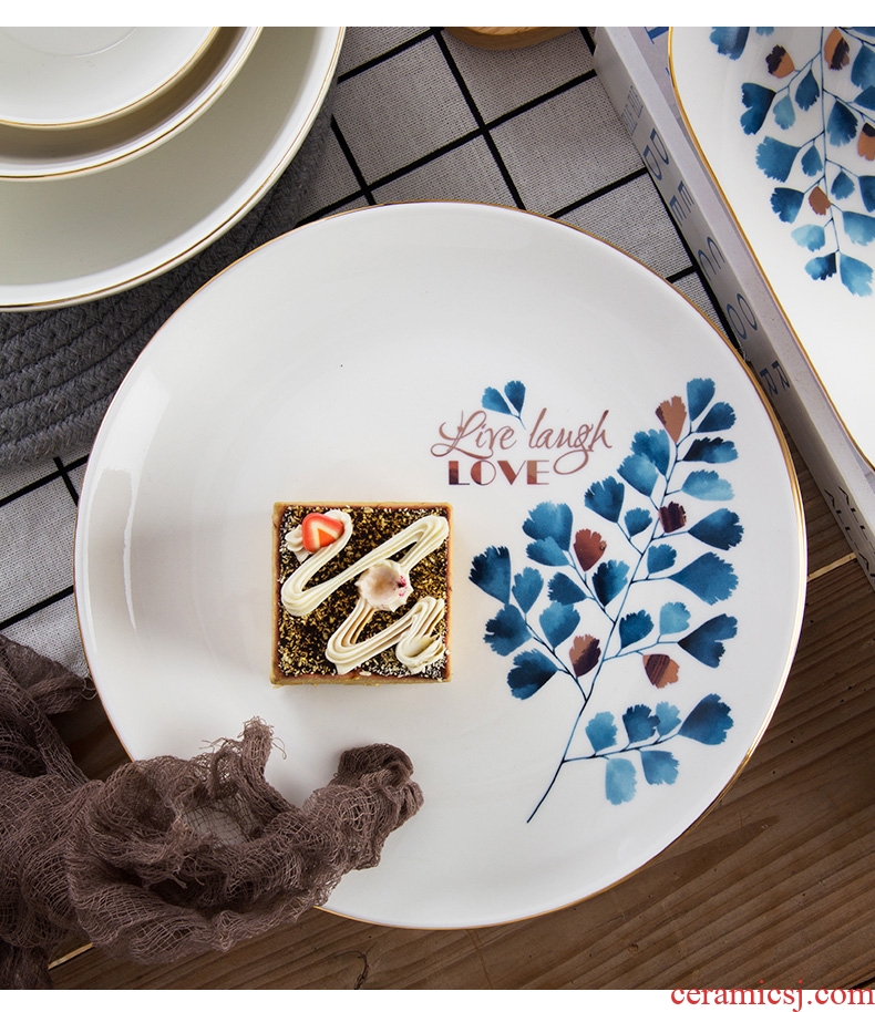 Ceramic plates home dishes dishes creative new fish dish of jingdezhen porcelain tableware Nordic dinner plates