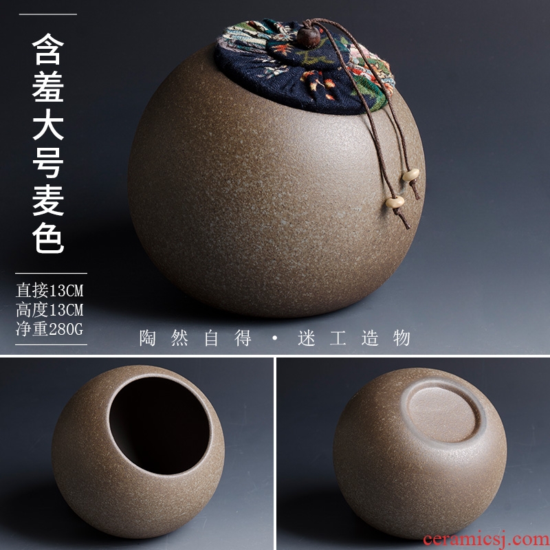 Tao fan zen black small wake receives creative caddy modelling of black tea warehouse small sealed ceramic POTS