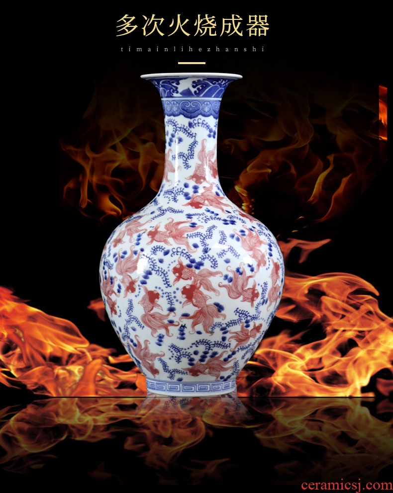 Youligong of blue and white porcelain vase furnishing articles flower arranging archaize sitting room adornment handicraft of jingdezhen ceramics general tank