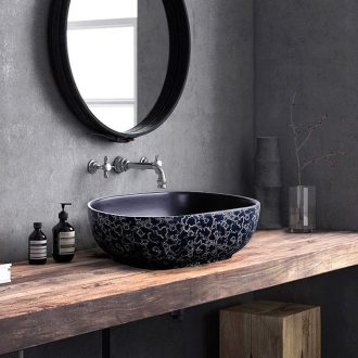 On the sink oval Chinese blue and white ceramics archaize bath home bathroom toilet art the basin that wash a face