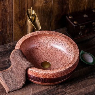 Jingdezhen ceramic sink the stage basin restoring ancient ways round carving antique bathroom toilet art basin basin that wash a face