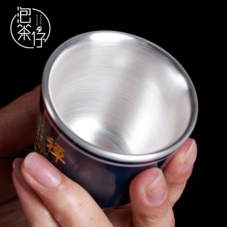 Tea seed kung fu tea zen tasted silver gilding masters cup ceramic cups small single sample tea cup set silver tea light