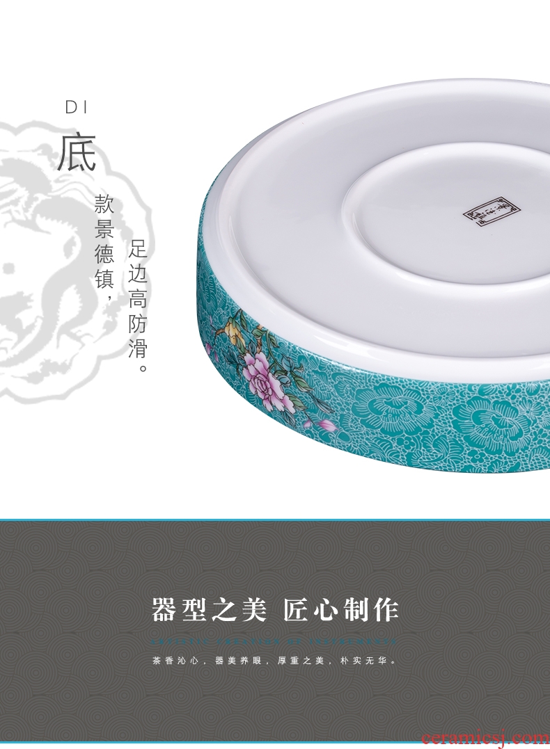 , pick flowers large jingdezhen ceramic seal pot pu 'er tea cake white tea boxes layers of cans