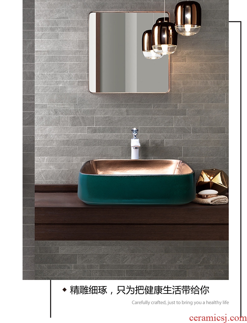 Jingdezhen metal glaze stage basin northern wind lavatory basin of ceramic toilet lavabo single marble mesa