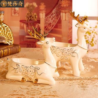 European ceramic keys to receive dish the girlfriends moved into gifts deer furnishing articles put jewelry earring