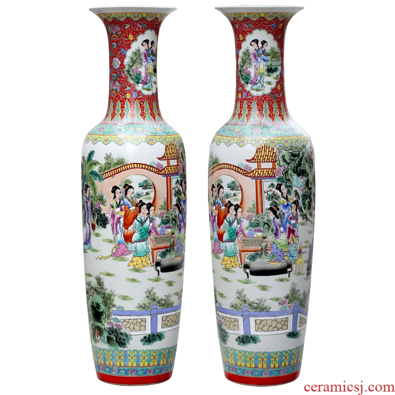 Jingdezhen ceramic hand-painted jinling twelve women of large vase that occupy the home sitting room place adorn article opened the gift