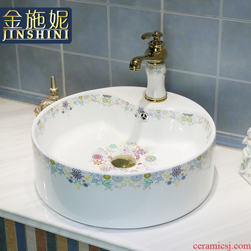 Retro ceramic toilet basin of wash basin stage basin sink European small household art creative circle