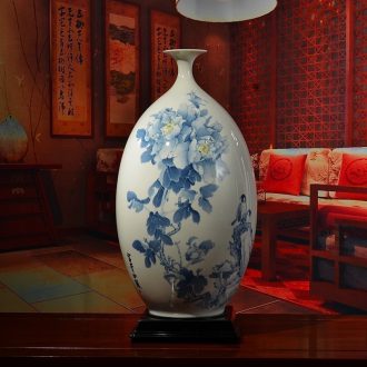 Oriental soil under the glaze color ceramic olive bottles of classical Chinese style living room TV cabinet antique vase furnishing articles